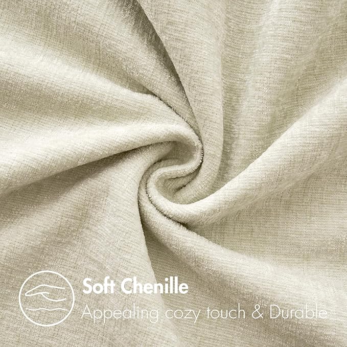 MIULEE Pack of 2 Cream Throw Pillow Covers 20x20 Inch Soft Polyester Pillow Covers for Sofa Living Room Spring Home Decor Couch Solid Dyed Cases