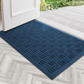 Mibao Front Door Mat Indoor Outdoor Entrance, Dirt Trapping Waterproof All-Season, All-Weather Doormat, Non-Slip Durable Natural Rubber Low Profile Easy Clean Patio Entrance Mat, 29.5" x 17", Blue