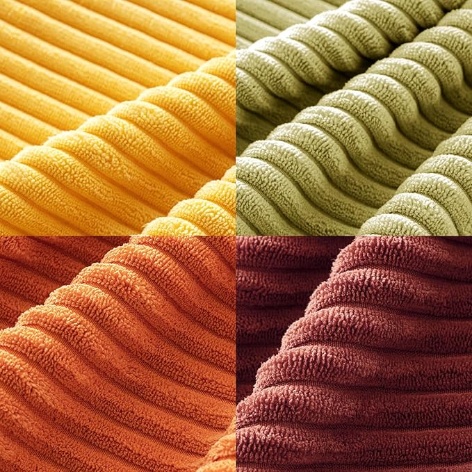 MIULEE Decorative Throw Pillow Covers 20x20 Inch Set of 4, Vibrant Cushion Covers Vintage Retro Home Fall Decor Mix and Match Color Clash Design for Sofa Couch Bed Living Room Yellow Orange Rust