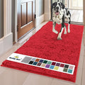 Muddy Mat® | Super Absorbent Door Mat Indoor, Microfiber Quick Dry Chenille Entryway Rug, Non-Slip Front Door Mat, Indoor Mats for Entryway, Machine Washable Pet Rug, Red 24" x 120"