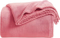 KMUSET Fleece Blanket Twin Size Salmon Pink Lightweight Super Soft Cozy Fuzzy Bed Blankets Microfiber Factory Shop