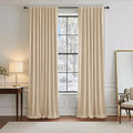PONY DANCE Beige Blackout Curtains 96 inch Long, Room Darkening Curtains for Bedroom, Thermal Insulated Drapes for Living Room Window, Back Tab/Rod Pocket, 52 x 96 Inch,2 Panels Set,Biscotti Beige