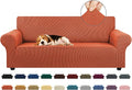 KEKUOU Stretch Sofa Cover Slipcover ，Couch Covers for 3 Cushion Couch Sofa (78"-94") Furniture Protector 3 Seater Sofa with Elastic Bottom for Kids,Dog(Large,Pureed Pumpkin)
