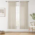 Nanspring Vanilla Linen Curtains for Living Room 72 Inches Long Luxury Light Filtering Semi Sheer Curtain Back Tab Modern Farmhouse Decor Elegant Coastal Drapes for Bedroom Office 52x72, 2 Panels