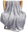 Exclusivo Mezcla Fleece Throw XL Blanket for Couch, Sofa, Super Soft and Warm Light Grey Blankets, All Season, Cozy, Plush, Lightweight, 50x70 Inches
