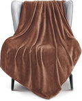 Exclusivo Mezcla Fleece Throw XL Blanket for Couch, Sofa, Super Soft and Warm Brown Blankets, All Season, Cozy, Plush, Lightweight, 50x70 Inches