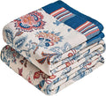 MSGKV Boho Throw Blanket 60"x80" 100% Cotton Floral Blanket for Bed Couch Spring Breathable Lightweight Twin Blankets All Seasons Home Decor Muslin