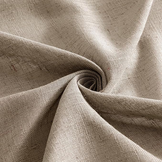 MIULEE Taupe Grey Linen Curtains 108 Inches Long 2 Panels for Bedroom Living Room, Soft Linen Textured Window Drapes Semi Sheer Light Filtering Back Tab Rod Pocket Farmhouse Modern Burlap Look Decor