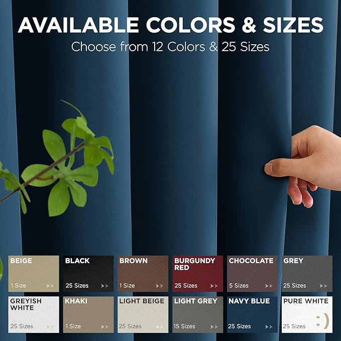 Joydeco Blackout Door Curtain for Doorway Privacy 96 Inches Long, Grommet Closet Curtain for Open Closet, Room Divider for Bedroom Living Room (Navy Blue, 52Wx96L, 1 Panel)
