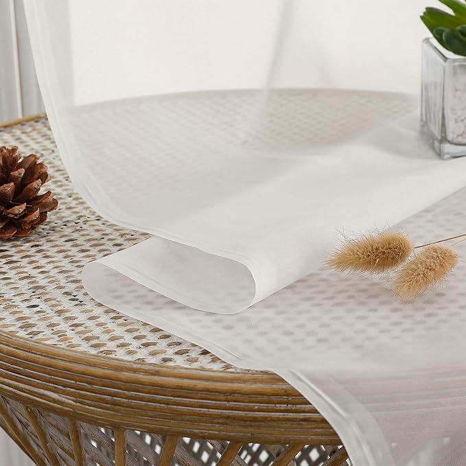 OWENIE Ivory Sheer Curtains 78 Inches Long 2 Panels Set, Ivory Sheer Curtain for Living Room Bedroom, Modern Voile Filmy Rod Pocket Curtains & Drapes, 2 Pcs, Each 59 W x 78L Inch