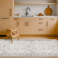 Hazo Haus Non Slip Hallway Runner Rug - 2 x 10 Runner Rug, Washable & Waterproof 2x10 Kitchen Floor Mat - Extra Long Light Gray Neutral Farmhouse Boho Design Décor