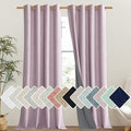 NICETOWN Pink Vintage Linen 100% Blackout Curtains for Living Room, Thermal Insulated Curtains 108" Long, Noise Reducing Window Treatment Drapes for Hall Room, 52" Wide Per Panel, Set of 2
