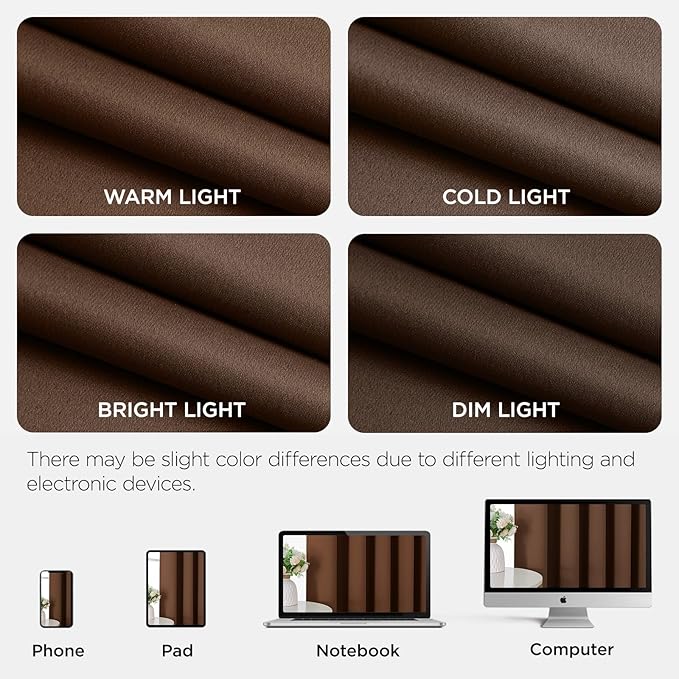 Joydeco Blackout Door Curtain for Doorway Privacy 78 Inches Long, Grommet Closet Curtain for Open Closet, Room Divider for Bedroom Living Room (Brown, 40Wx78L, 1 Panel)