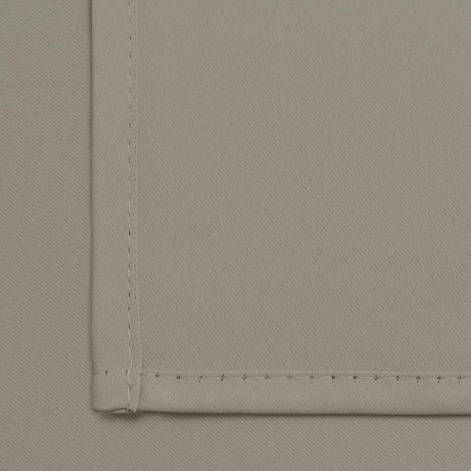 Yakamok Premium Room Darkening Thermal Insulated Curtains for Bedroom/Living Room - Classic Grommet Top (2 Panels, Taupe, 38 Inch by 72 Inch)