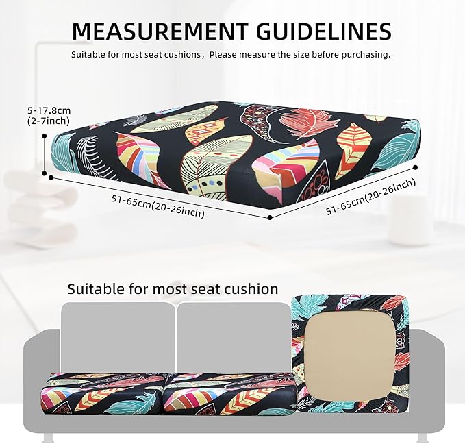 Outdoor Cushion Covers Set,8PCS Patio Furniture Couch Seat Slipcovers, Replacement for Sofa Sectional Chair(Cover，Only)