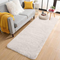 OLANLY 2x7 Machine Washable Runner Rugs for Hallway, Soft Fluffy Shaggy Bedside Rugs for Bedroom, Living Room, Indoor Floor Carpet for Kids Girls and Boys, Nursery Rooms, Home Decor Aesthetic, Ivory