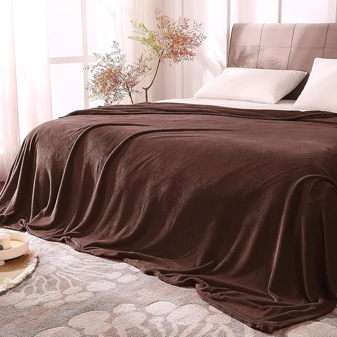 BEDELITE Fleece Blanket Brown Full Blankets for Couch & Bed, Luxury Plush Cozy Fuzzy Blanket 84" x 90", Super Soft Warm Lightweight Throw Blanket for Travel Camping