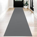KOZYFLY Long Runners for Hallways 2x12 ft Washable Kitchen Runner Non Slip Rubber Backed Hallway Rugs Cotton Entryway Runner Rug Floor Carpet for Indoor Hall, Backdoor, Kitchen, Grey/Dark Grey