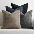 MIULEE Pack of 4 Couch Throw Pillow Covers 20x20 Inch Neutral Navy/Grey Soft Decorative Chenille Pillow Covers Farmhouse Accent Cushion Covers for Boho Home Decor Sofa Bedroom Living Room