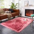 EasyJoy Ultra Soft Fluffy Shaggy Area Rug Faux Fur Rug Chair Cover Seat Pad Fuzzy Area Rug for Bedroom Floor Sofa Living Room (4 x 6 ft Rectangle, BlushPink)