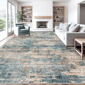 10x14 Area Rugs for Living Room, Washable Modern Abstract Large Area Rug Neutral Soft Non Slip Kids Rug Stain Resistant Indoor Carpet for Bedroom Dining Room Playroom Office(GreenBrown, 10'x14')