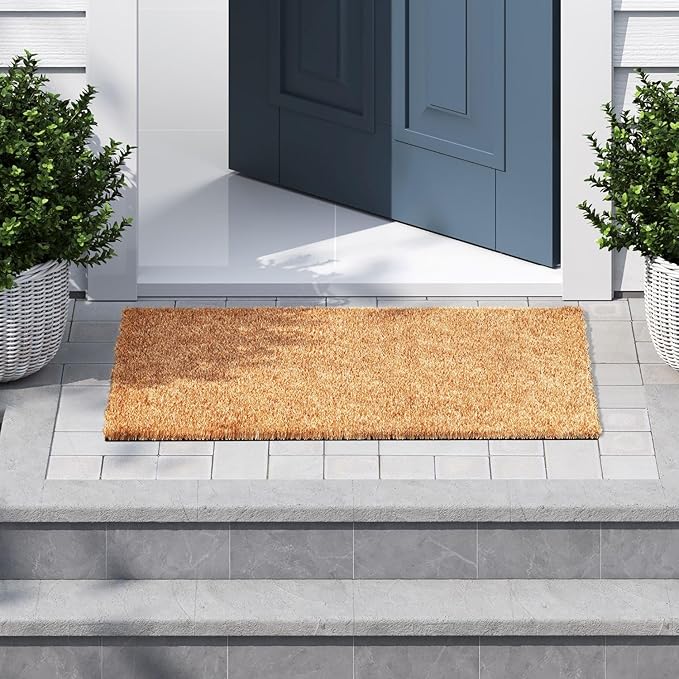 Barnyard Designs Doormat Welcome Mat for Outdoors, Large Front Door Entrance Mat, Brown (Blank, 36x24)