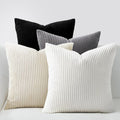 Topfinel 20x20 inch 4 Pack Black and White Decorative Throw Pillow Covers,Soft Velvet Modern Unique Designs,Mix and Match for Home Fall Decor,Cushion Covers Set of 4 (Black/White)