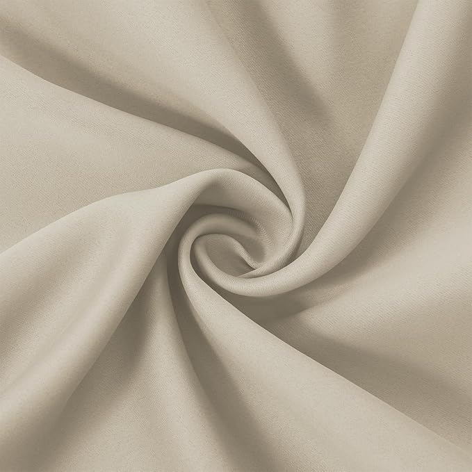 LEMOMO Light Beige Blackout Curtains 40 x 63 Inch Length/Set of 2 Curtain Panels/Thermal Insulated Room Darkening Blackout Curtains for Bedroom