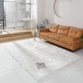 linmopm Faux Fur Rug White Sheepskin Shag Fluffy Fuzzy 6x9 ft Rugs for Bedroom Bedside Bed Floor Living Room Plush Rectangle High-Density Cushion Carpet Super Sofa Cover
