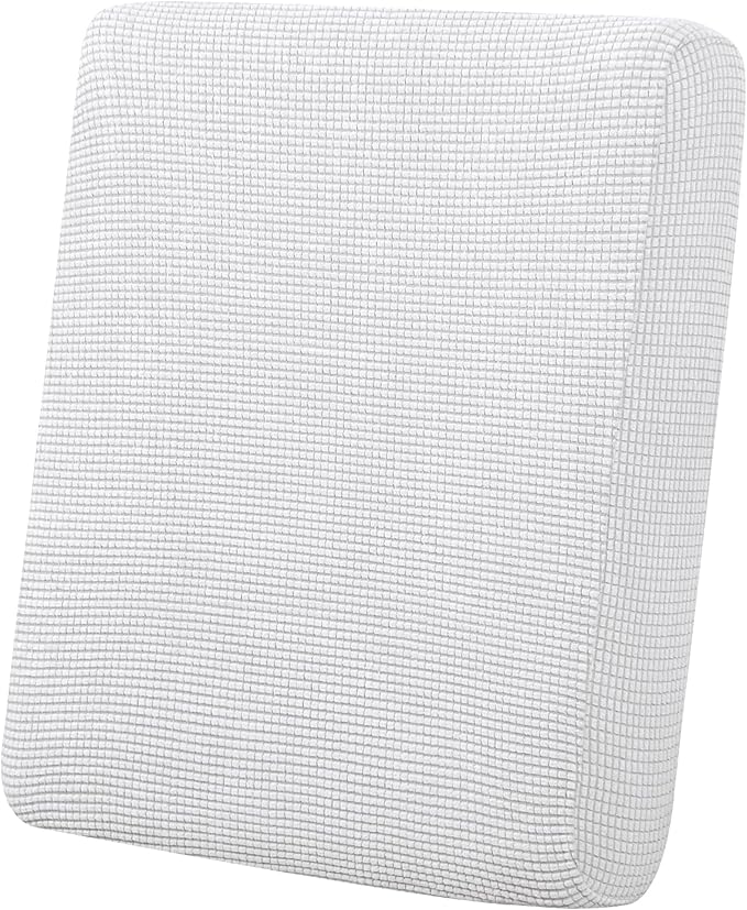 Easy-Going Stretch Cushion Cover Sofa Cushion Furniture Protector Sofa Seat Sofa slipcover Sofa Cover Soft Flexibility with Elastic Bottom(Chiar Cushion,Snow White)