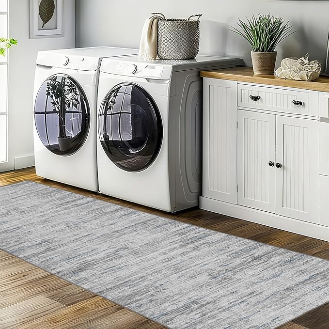 Washable Runner Rugs 3x10 Abstract Kitchen Runner Rug Non Slip Backing, Ultra-Thin Carpet Runners for Hallway 10 ft,Long Rug Runner for Entryway Living Room Bedroom Laundry Room
