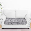 Smiry Printed Couch Cushion Covers, Stretch Soft Couch Covers for Sofa, Washable Non-Slip Sofa Slipcover Furniture Protector for Indoor and Outdoor (Medium,Grey and Black)