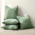MIULEE Boho Farmhouse Throw Pillow Covers 18x18 Inch Set of 4 Mordern Nordic Cushion Covers Soft Corduroy Spring Home Decor for Couch Bed Sofa Living Room Sage Green