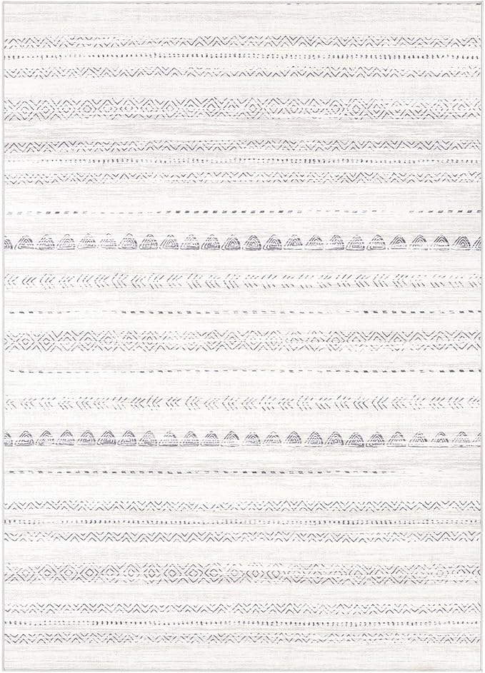 Nakagishi 9x13 Area Rugs Living Room: Washable Boho Large Neutral Soft Farmhouse Rug Stain Resistant Modern Moroccan Non-Slip Indoor Carpet for Bedroom Nursery Kids Playroom Office Dining Room- Grey