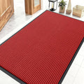 OLANLY Front Door Mat Indoor Outdoor Entrance, Waterproof Heavy Duty Doormat, Fade Resistant, Low Profile, Easy Clean Patio Porch Welcome Floor Mats for Entry, 47x32, Red