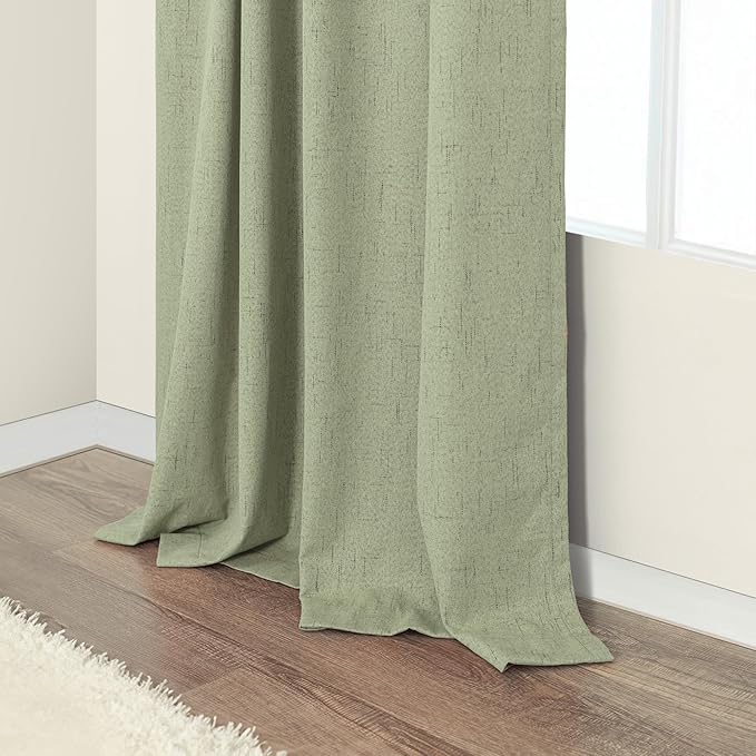 Nursery Blackout Curtains for Baby Girls Room Boys Bedroom Boho Cottagecore Cottage Core Home Decor Sage Green Curtains for Living Room 90 Inches Long 2 Panel Set Light Sage Pale Grey Green Gray Drape
