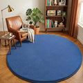 Amearea Blue Round Area Rugs 5ft Washable Circle Rugs for Bedroom Living Room, Fluffy Indoor Thickened Memory Foam Rug, Non Slip Minimalist Circular Carpet for Kids Boys Girls Dorm Nursery Room Decor