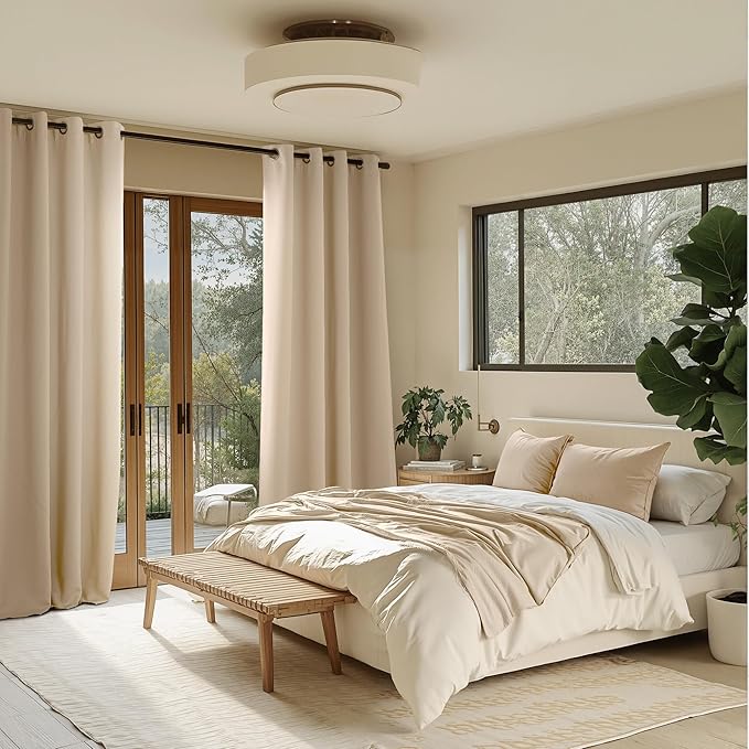 NICETOWN Room Darkening Draperies Curtains Panels, 2 Panels Biscotti Beige W52 x L96