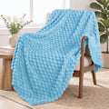 Exclusivo Mezcla Fleece Throw Blanket for Couch, Extra Large Fuzzy Blue Bed Blankets, Soft Cozy Plush Sofa Throws for All Seasons, 50x70 Inches