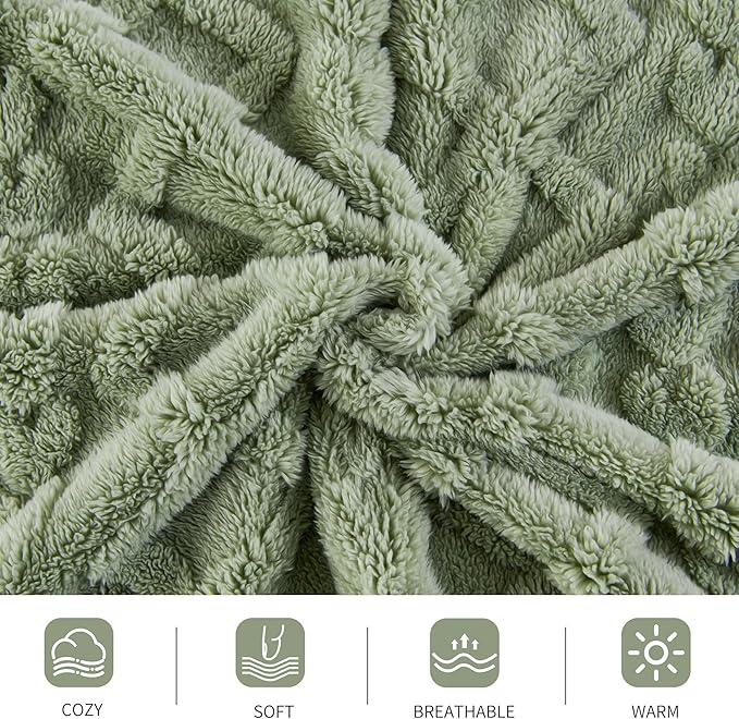 Aganear Blanket King Size - Lightweight, Portable, Fuzzy, Cozy Soft Blanket for Couch, Bed, Office; Breathable, Skin-Friendly for All Season Accessories (108"x90", Sage Green)