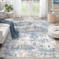 XLUEZ 5x7 Area Rugs for Living Room, Washable Modern Abstract Large Area Rug Neutral Soft Non Slip Kids Rug Stain Resistant Indoor Carpet for Bedroom Nursery Dining Room Playroom(Blue, 5'x7')