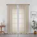 OWENIE Taupe Sheer Curtains 78 inches Long for Bedroom Living Room 2 Panels Set, Rod Pocket Solid Taupe Curtain, Soft Touch Elegant Voile Curtains & Drapes for Nursery, 42"x78", 2 Pcs