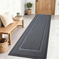 OLANLY Front Door Mat Indoor Outdoor Entrance, Waterproof All-Season, All-Weather Doormat, Sturdy Natural Rubber, Low Profile, Easy Clean Patio Porch Entryway Mat, 71x23, Charcoal Gray