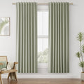 Sage Green 100% Blackout Linen Curtains 72 Inch Length 2 Panels Set for Living Room Bedroom Back Tab Thermal Insulated Black Out Drapes Room Darkening Farmhouse Window Curtains 72 Inches Long
