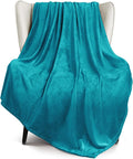 Exclusivo Mezcla Extra Large Fleece Throw Blanket for Couch, Sofa, 300GSM Super Soft and Warm Blankets, Teal Throw All Season Use, Cozy, Plush, Lightweight, 50x70 Inches