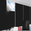 FADOTY Blackout Curtains for Bedroom, Portable 100% Black Out Window Cover Film, Cuttable Blackout Shades Fabric Sheet, No Drill Window Blinds, Sun Heat Light Blocker for Travel Media Dorm, 57'' W