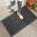 HIYARD Sturdy Front Door Mat, Absorbent Muddy Dirt Resist Welcome Door Mats Outdoor Indoor, Stain and Fade Resistant, Non-Slip Backing Entry Mat Low Profile Doormat for Entryway, 29×17, Grey