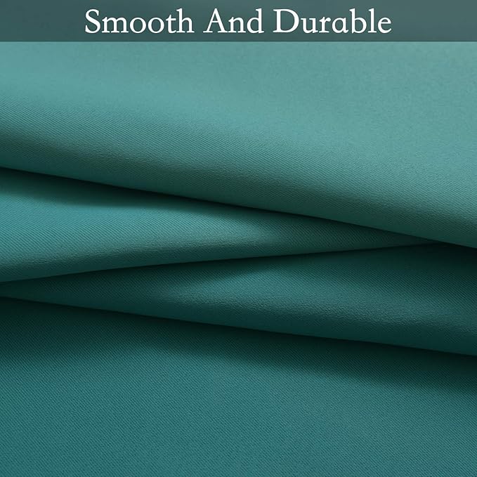 SimpleHome Ombre Room Darkening Curtains for Living Room, Light Blocking Gradient Teal to Grey White Thick Thermal Insulated Grommet Window Curtains/Drapes for Bedroom, 2 Panels, 52x72 inches Length