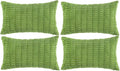 Fancy Homi 4 Packs Boho Lime Green Decorative Throw Pillow Covers 12x20 Inch for Couch Bed Sofa, Rustic Modern Farmhouse Home Decor, Soft Plush Corduroy Cute Rectangle Cushion Case 30x50 cm