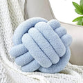 Uvvyui Knot Pillow Ball, Soft Home Decorative Pillows, Round Throw Pillow, Handmade Knotted Plush Pillow, Round Boucle Pillow Cushion (14 Inches Blue)